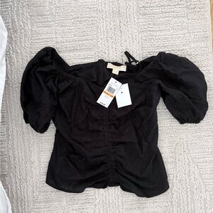 MICHAEL Michael Kors Black Puff Sleeve Blouse